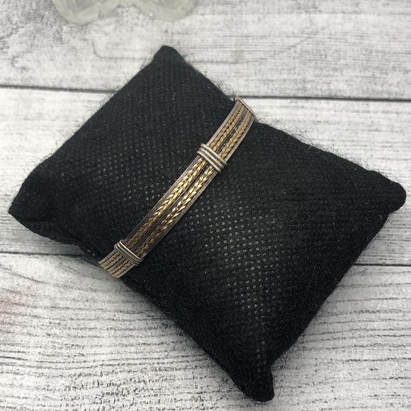 Vintage sterling silver 925 artisan style braided bracelet minimalist 6.5 wrist - Picture 5 of 5